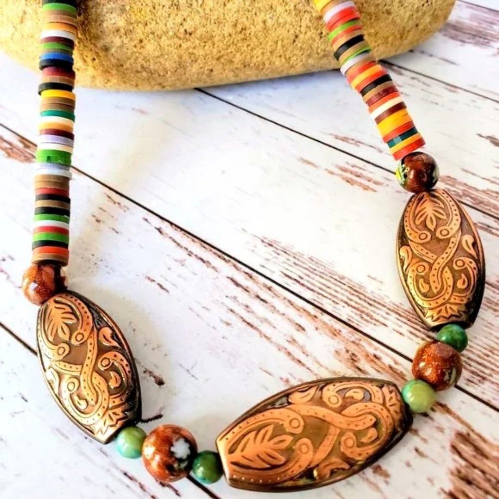 Colorful Southwestern Copper Necklace